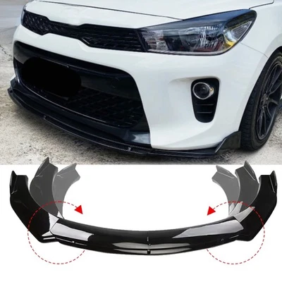 For Kia Rio LX 2001-2023 Black Front Bumper Chin Lip Spoiler Splitter Body Kit Foto 1 de 4