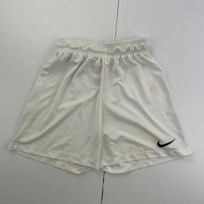 NIKE Dri-FIT Shorts Medium 10-12 Years White Boys Athletic Comfort Elastic Waist - Image 1 of 4
