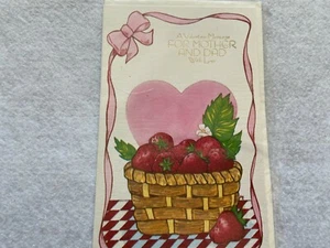 A Valentine Message for Mother and Dad with Love  Unused Greeting Card - Picture 1 of 2