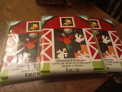 Cartões de nota de frango com envelopes 3 pacotes de 8 *Novo em folha - Imagem 1 de 2