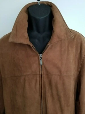 CHARLES KLEIN  SUEDE/NUBUCK JACKET BROWN Mens Size L black zippered - Image 1 of 4