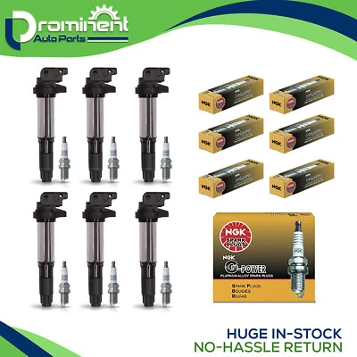 6 个点火线圈和 6 个 NGK 白金火花塞适用于宝马 X5 3.0L I6 UF522 — 第 1/4 张图片
