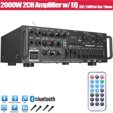2000W HiFi Verstärker bluetooth 5.0 Stereo Vollverstärker Amplifier FM Radio MP3