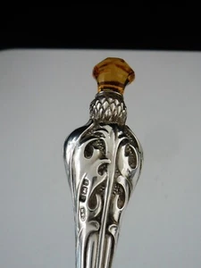 Sterling Silver Stone Set Scottish Thistle Button Hook Crisford & Norris 1908 - Picture 1 of 12