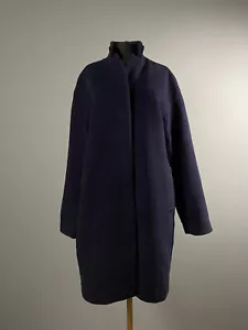 Cinzia Rocca Icons cappotto lungo donna blu navy lana cashmere US 14 UK 18 IT 50 - Foto 1 di 11