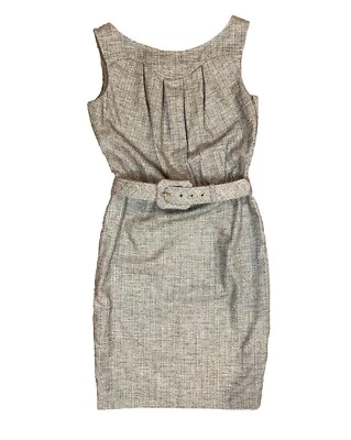 NUEVO CON ETIQUETAS ESCADA Vestido ESLOVENIA🇸🇮HECHO NUEVO LANA/SEDA Mezcla Vestido con Cinturón Talla 36 Foto 1 de 4