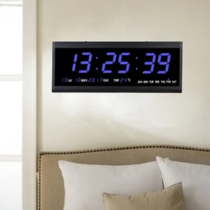 XXL Grosse LED digital Wanduhr mit Datum Temperatur Alarm Clock 480x190x30mm DHL - Bild 1 von 11
