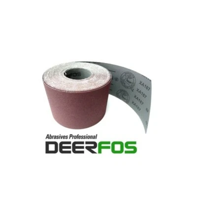 Emery Cloth Backed Stiff Sandpaper Roll DEERFOS XA167 GRIT 24-240 Wide 100mm HQ