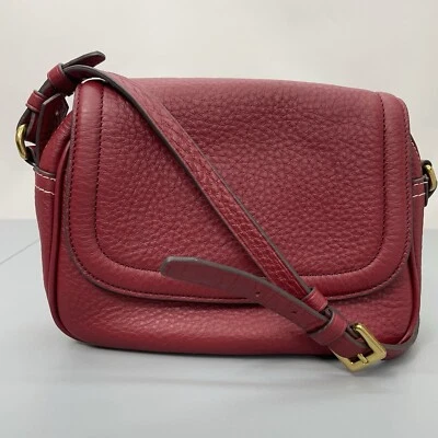 Bolso Bandolera J Crew Sello Cartera Solapa Sobre Guijarro Cuero Italiano Rojo Nuevo Foto 1 de 4