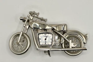 Timex Desk Clock Mini Motorcyle  Silver Tone work Order - Picture 1 of 9