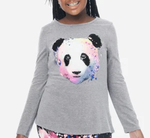 NWt 5 6 paint spots panda bear rainbow t shirt school justice christmas birthday - Picture 1 of 6