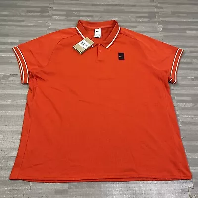Camisa polo de tenis Nike Court Heritage para hombre talla 2XL XXL naranja FQ2101-633 $85 Foto 1 de 4