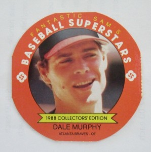 DALE MURPHY Atlanta BRAVES 1988 FANTASTIC SAM'S BASEBALL CARD DISC #13 of 20