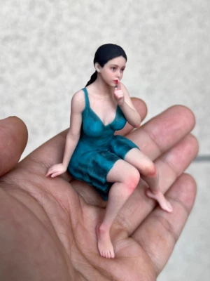 1/16 1/18 Vestido Sentado Niña Belleza Mini Estatuillas Modelo Para Coches Vehículos Juguetes Foto 1 de 4