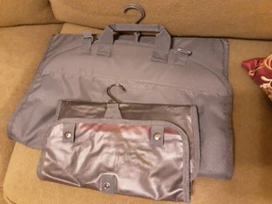 Atlantic Gray Carry-On Garment Suit Dress Bag & Toiletry Bag EUC 39" X 19" X 3" - Picture 1 of 14
