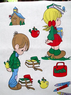 Fabric Spectrix Precious Moments Off to School in Primary Colors 3.00 - Image 1 of 3