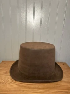 Adult Brown Tan Tall Top Hat Topper Victorian Steam Cosplay 23” Circum 7” Tall - Picture 1 of 7