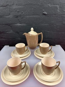 Vintage Branksome China Coffee Set Cups Saucer Plates Coffee Pot Two Tone - Picture 1 of 11