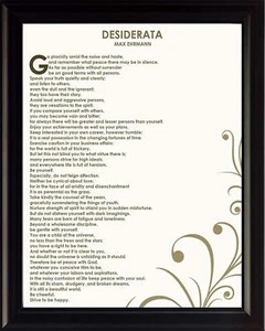 Max Ehrmann Poem Desiderata - Framed Poster Picture Print Motivational Wall Art - Picture 1 of 13