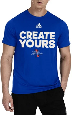 Tulsa Golden Hurricane Adidas Men's Create Yours T-Shirt - Royal Cover