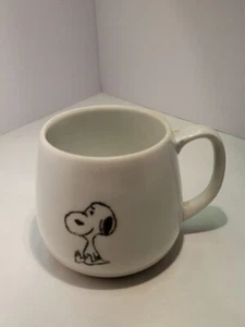1974 Vintage Peanuts SNOOPY MUG Folk Art Homemade EMO White Black - Picture 1 of 8