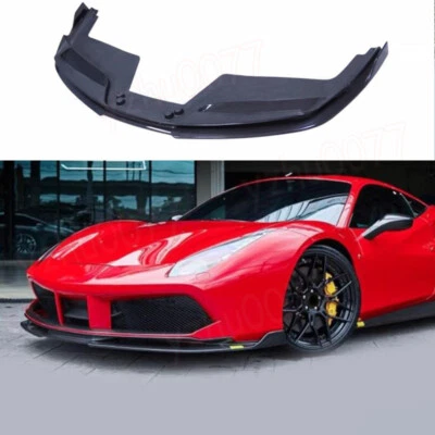 For Ferrari 488 GTB 2016-2019 Carbon Fiber Front Bumper Lip Body Spoiler 1PCS Foto 1 de 4