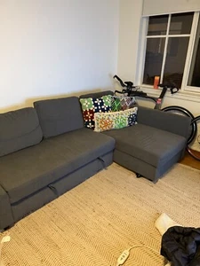 IKEA Corner Sofa Bed with Storage - FRIHETEN Couch - Picture 1 of 4