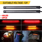 2x Motorcycle Flexible LED 48 Strip Light Tail Integrated Brake Stop Turn Signal