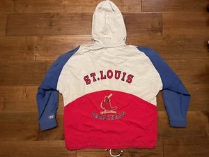 Vintage St Louis Cardinals MLB Baseball Mirage Windbreaker Hooded Jacket - XL - Picture 1 of 5