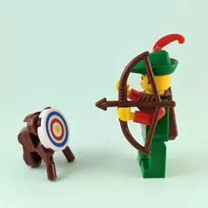 Lego Robin Hood Bersaglio Pratica Minifigure con Arco e Freccia e Bersaglio Tiro con l'Arco - Foto 1 di 5