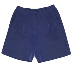 VTG Bette & Court Shorts Womens 14 Signature Blue Pleated Front Elastic Waist - Picture 1 of 10