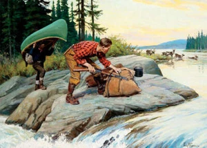 Hunters launching Canoe spot Elk herd by Phillip Goodwin - Picture 1 of 1