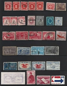 USA Ex alte Zeit Auswahl an ungeraden Briefmarken, Portogebühren & Etiketten. (166) - Bild 1 von 2