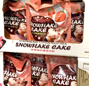 Yuki & Love Biscotto Torta Fiocco di Neve Fragola Latte Condensato 36 Ct Made in Taiwan - Foto 1 di 3