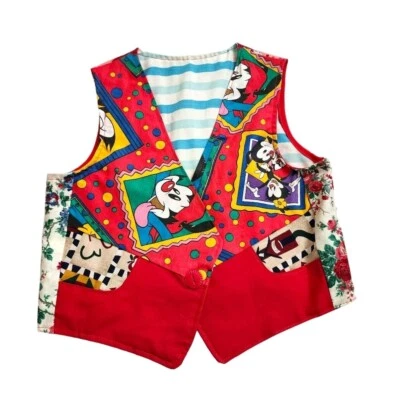 VINTAGE x HECHO A MANO x ANIMANIACS 90s Edredón Estampado Chaleco Niños Talla Foto 1 de 4