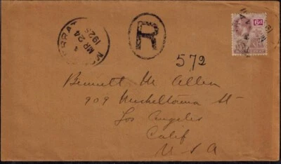 Cubierta registrada Montserrat 1925 con etiqueta MUY RARA Solo SG 55 y R Foto 1 de 4