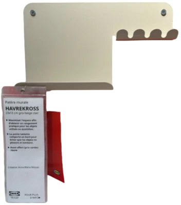 Nuevo Organizador de Pared IKEA HAVREKROSS Beige con Ganchos 23x13 cm (9x5") 005.694.12 Foto 1 de 2