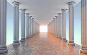Photo Wall Mural-3D ABSTRACT-(2108V)-NON WOVEN-Tunnel Pillar Modern Wallpaper - Picture 1 of 1