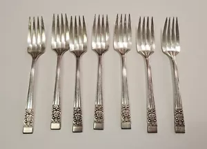 7 Community Coronation 6-3/8" Salatgabeln Oneida 1936 versilbertes Besteck - Bild 1 von 3