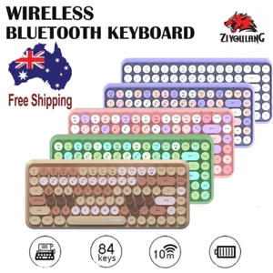 AU Wireless 84 Keys USB Ergonomic Keypad Mechanical PC Gaming Bluetooth Keyboard - Picture 1 of 23