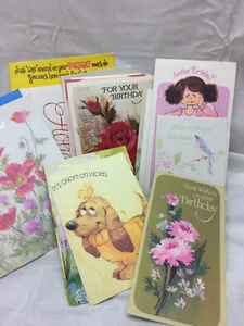 Vtg Assorted lot of American Greetings forget Me Not Line Birthday Cards 70s 60s - Picture 1 of 12
