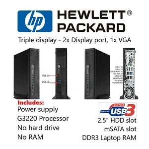 HP 820 +Power Supply - Fast Ultra Small Desktop Barebone PC-No OS RAM HDD-Cheap - Picture 1 of 2