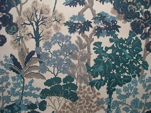 Avar Delft Blue Japanese Cotton Curtain Upholstery Cushion Roman Blind Fabric - Picture 1 of 15