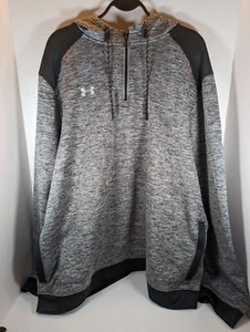 Under Armour Hoodie Mens 2XL Black and Gray Loose Pullover Long Sleeve 1/4 Zip - Picture 1 of 7