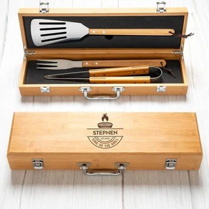 Personalised Head Chef BBQ Tools Set Gifts Ideas For Birthday Dad Mens Cooking - Picture 1 of 4