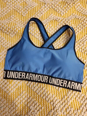 Sujetador deportivo de compresión Under Armour, talla grande, azul/negro Foto 1 de 4