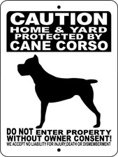 Cane Corso Dog Sign, Guard Dog,9"x12" Aluminum Sign,Gate Sign,Dog Sign,2496Ccbk