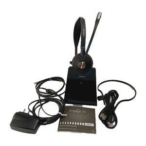 Jabra Engage 75 Stereo Wireless Headset and Base w/ Adapter & USB 9559-583-125 - Picture 1 of 9