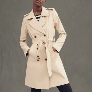 J. Crew Icon Khaki Water-Repellent Belted Trench Coat - Picture 1 of 15