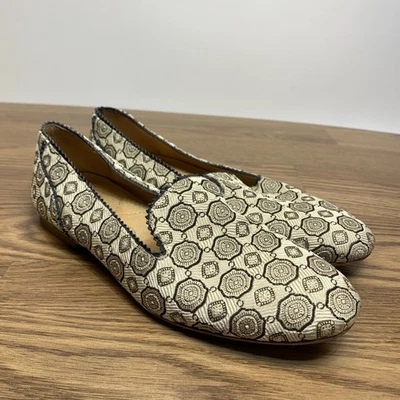 Mocasines planos sin cordones para mujer H by Hudson London talla 39/8 blancos/multi Foto 1 de 4